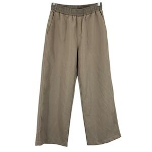 FM2050 Faux Leather Pants Women's Medium Wide Leg Trousers‎ Modern Classic